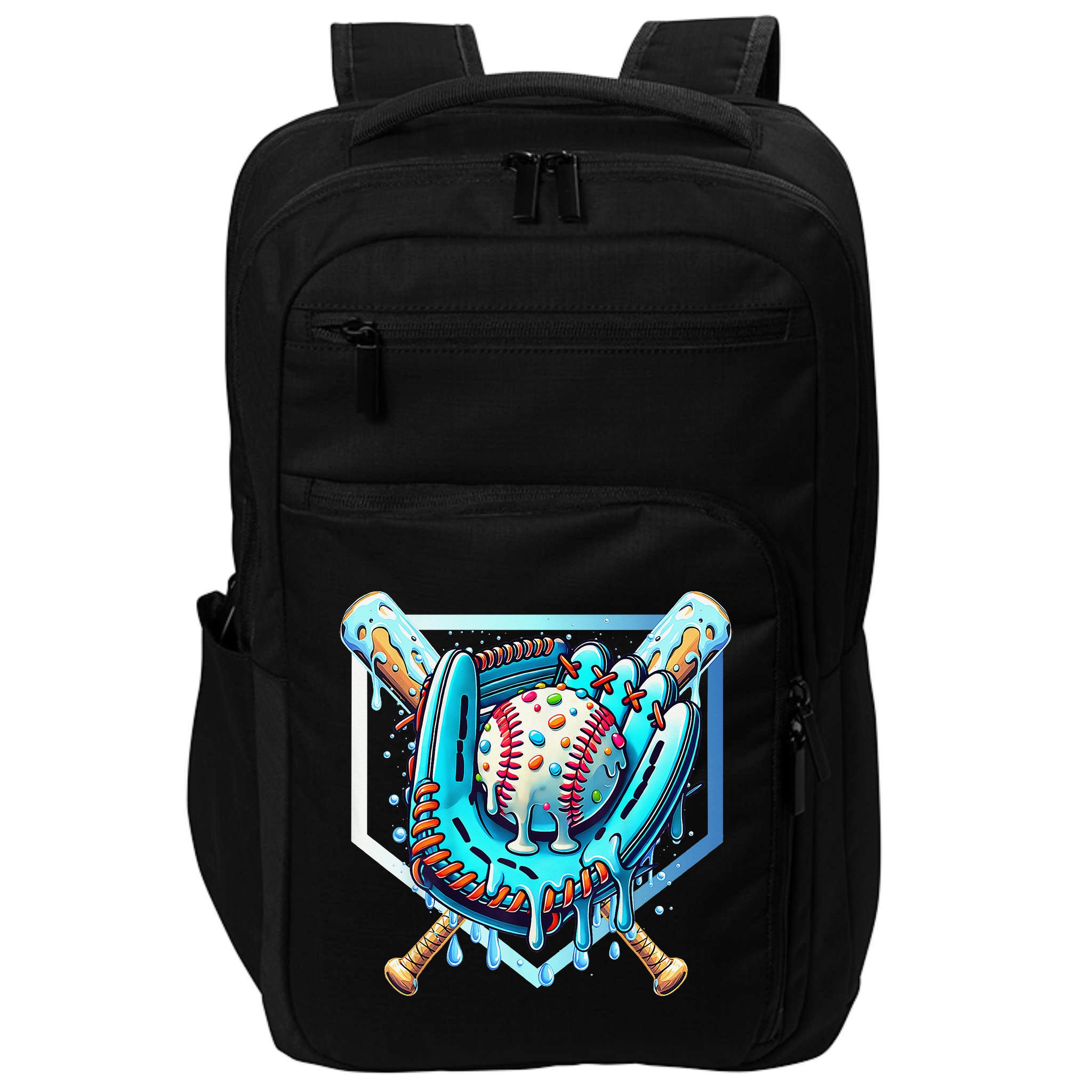 Baseball Drip Ice Cream Sprinkles Baseball Glove Impact Tech Backpack