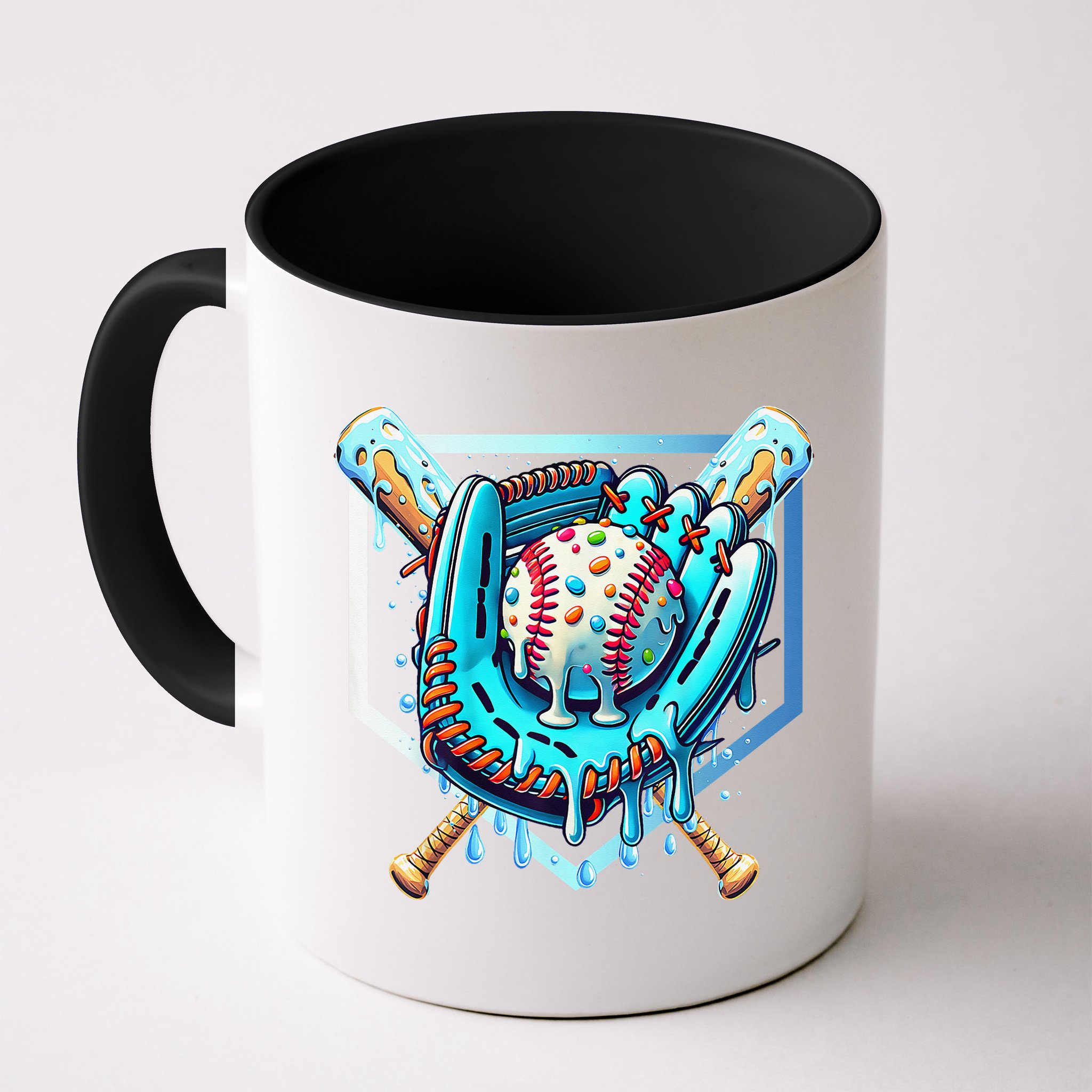 Baseball Drip Ice Cream Sprinkles Baseball Glove Mug