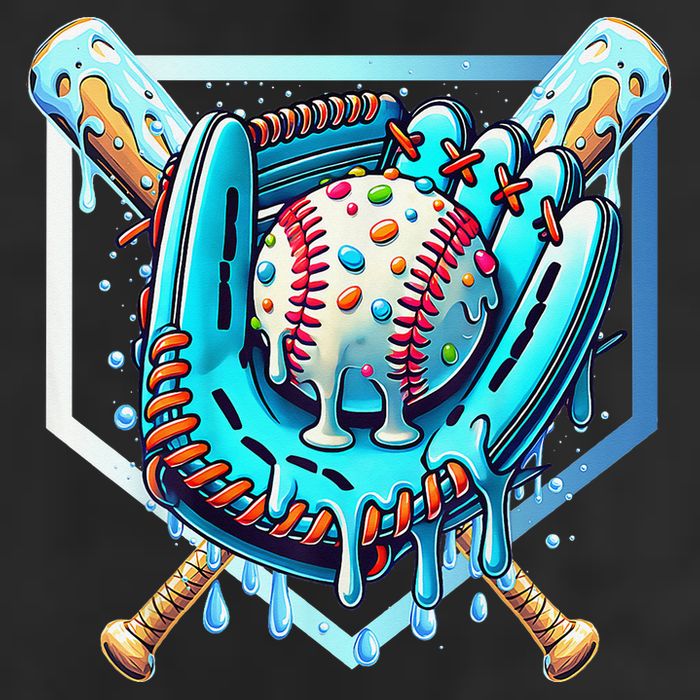 Baseball Drip Ice Cream Sprinkles Baseball Glove Beanie