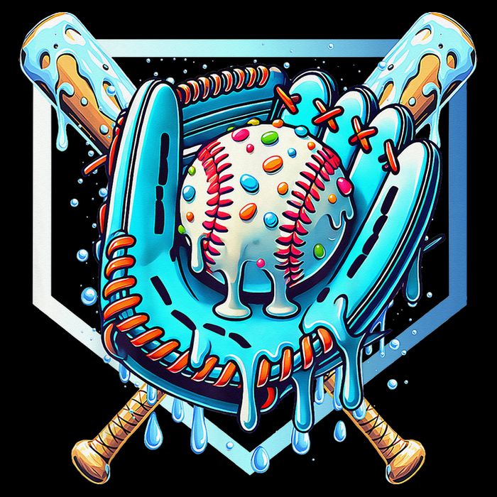 Baseball Drip Ice Cream Sprinkles Baseball Glove Drawstring Bag