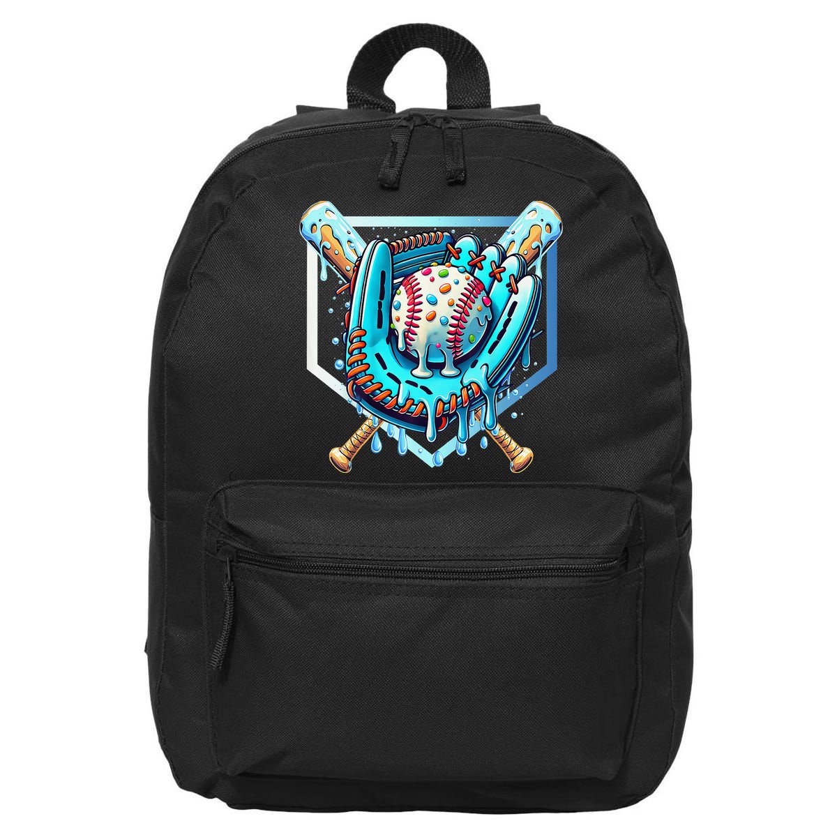 Baseball Drip Ice Cream Sprinkles Baseball Glove 16 in Basic Backpack