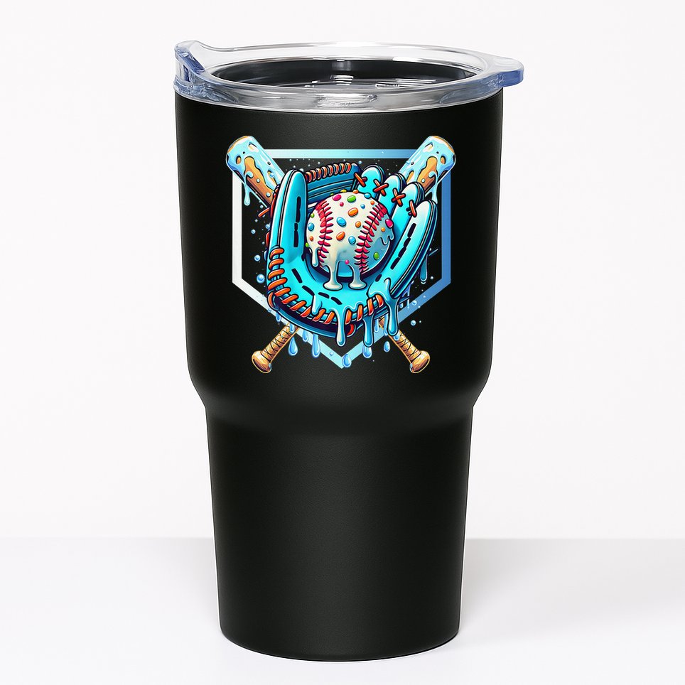 Baseball Drip Ice Cream Sprinkles Baseball Glove Tumbler