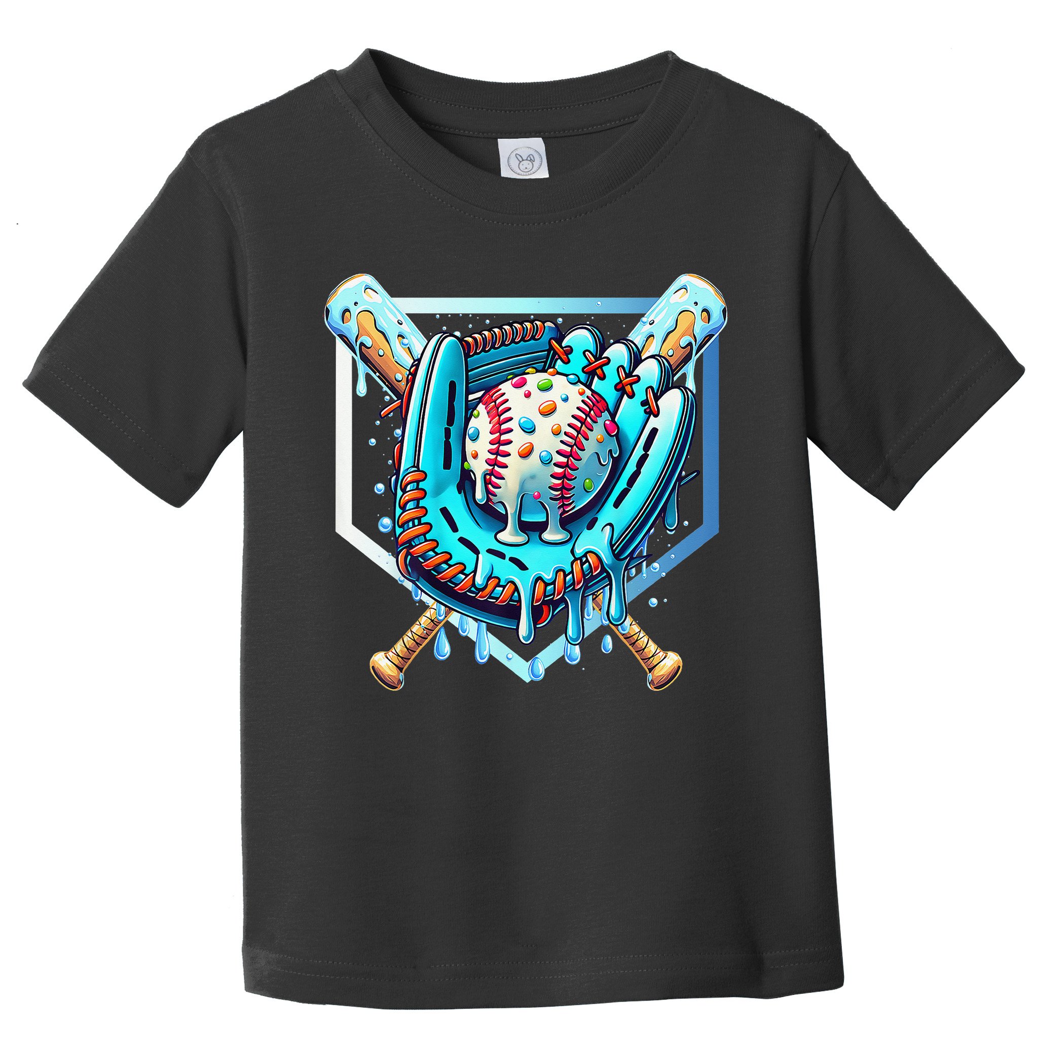 Baseball Drip Ice Cream Sprinkles Baseball Glove Toddler T-Shirt