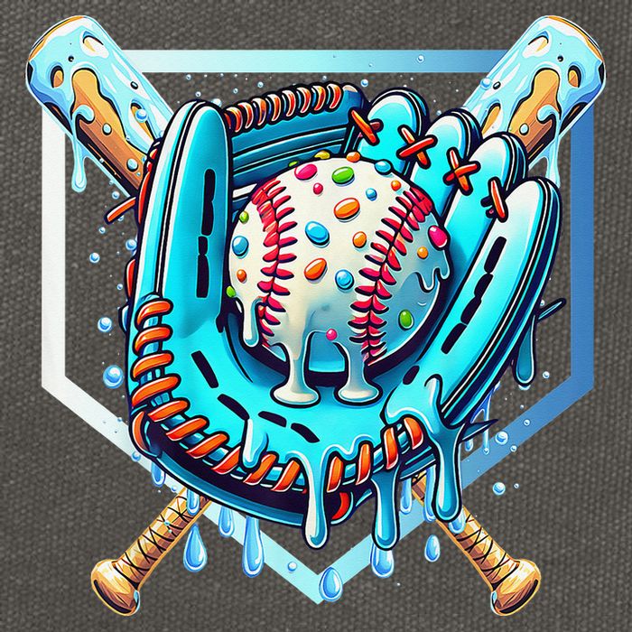 Baseball Drip Ice Cream Sprinkles Baseball Glove Cotton Canvas Backpack