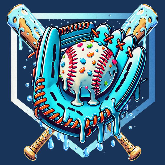 Baseball Drip Ice Cream Sprinkles Baseball Glove Infant Baby Jersey Bodysuit