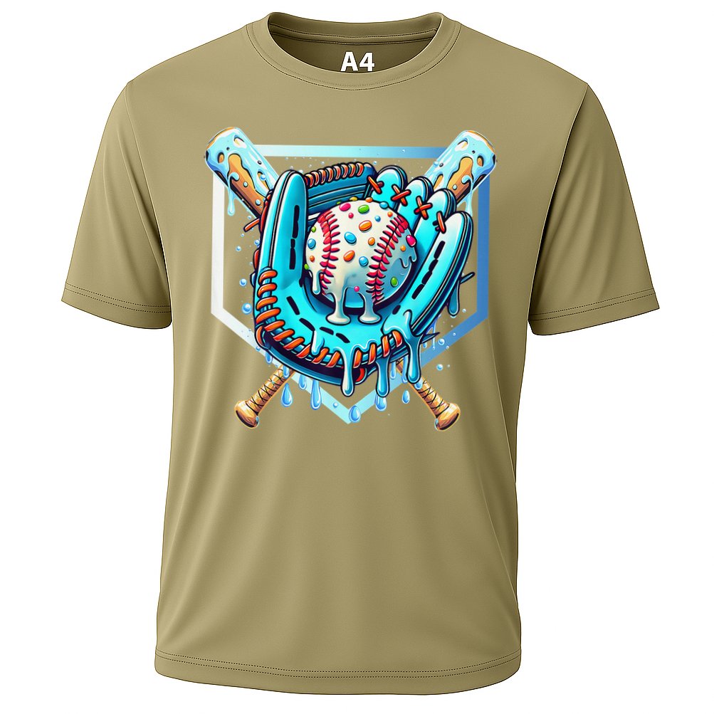 Baseball Drip Ice Cream Sprinkles Baseball Glove Performance Shirt