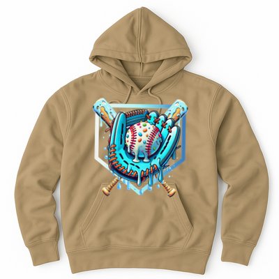 Baseball Drip Ice Cream Sprinkles Baseball Glove Hoodie