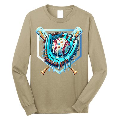 Baseball Drip Ice Cream Sprinkles Baseball Glove Long Sleeve Shirt
