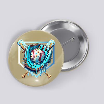 Baseball Drip Ice Cream Sprinkles Baseball Glove Button