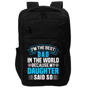 Best Dad In The World On Fathers Day Funny Gift Impact Tech Backpack