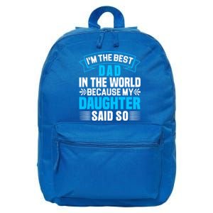 Best Dad In The World On Fathers Day Funny Gift 16 in Basic Backpack