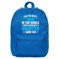 Best Dad In The World On Fathers Day Funny Gift 16 in Basic Backpack