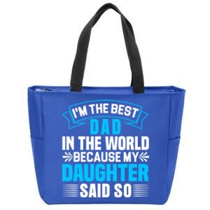 Best Dad In The World On Fathers Day Funny Gift Zip Tote Bag