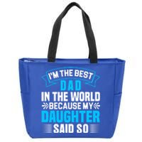 Best Dad In The World On Fathers Day Funny Gift Zip Tote Bag