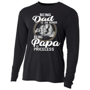 Being dad Is An Honor Being Papa Is Priceless Cooling Performance Long Sleeve Crew