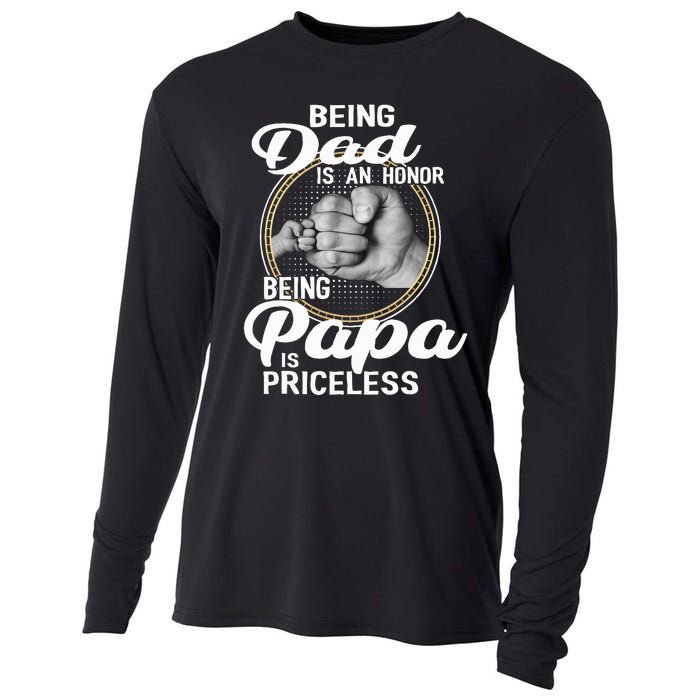 Being dad Is An Honor Being Papa Is Priceless Cooling Performance Long Sleeve Crew