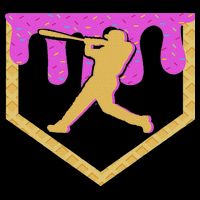 Baseball Drip Ice Cream Sprinkles Button