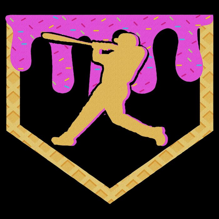 Baseball Drip Ice Cream Sprinkles Button