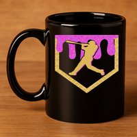 Baseball Drip Ice Cream Sprinkles 11oz C Handle Ceramic Mug