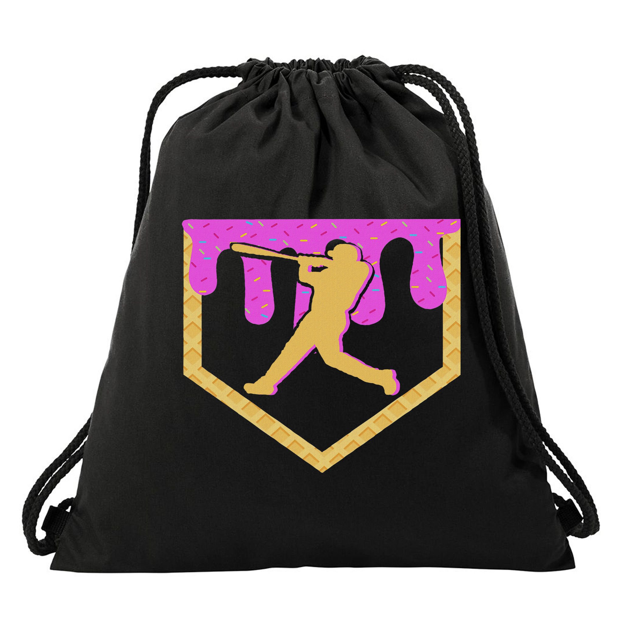 Baseball Drip Ice Cream Sprinkles Drawstring Bag