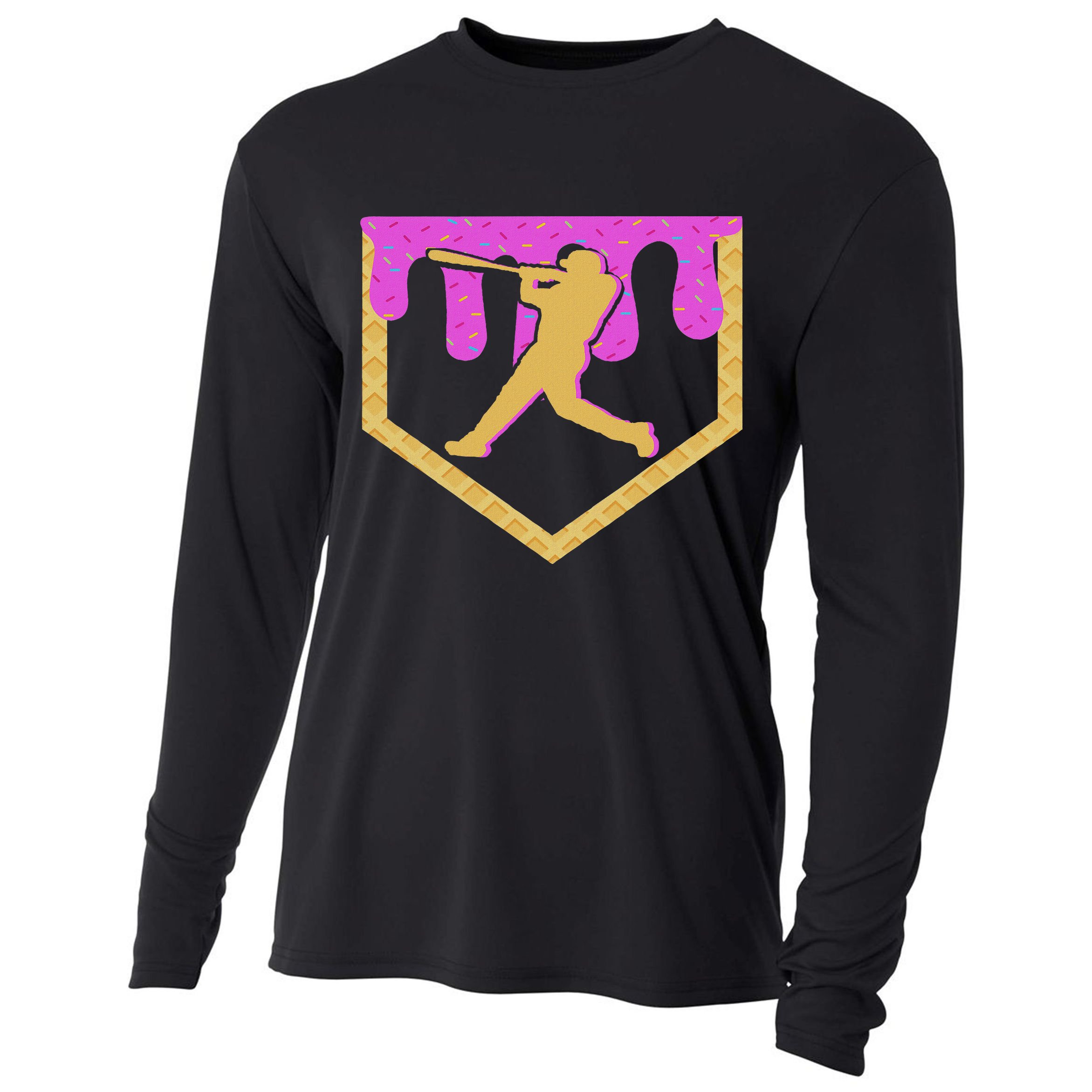 Baseball Drip Ice Cream Sprinkles Cooling Performance Long Sleeve Crew