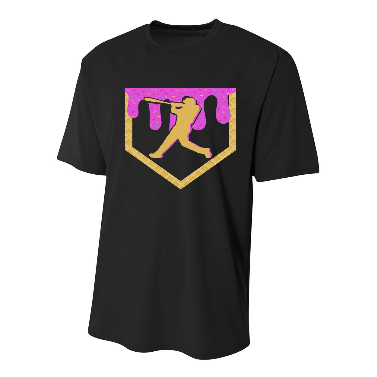 Baseball Drip Ice Cream Sprinkles Youth Performance Sprint T-Shirt