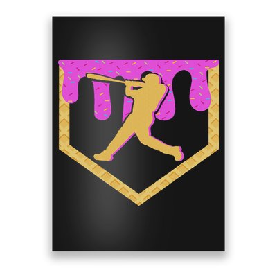 Baseball Drip Ice Cream Sprinkles Poster