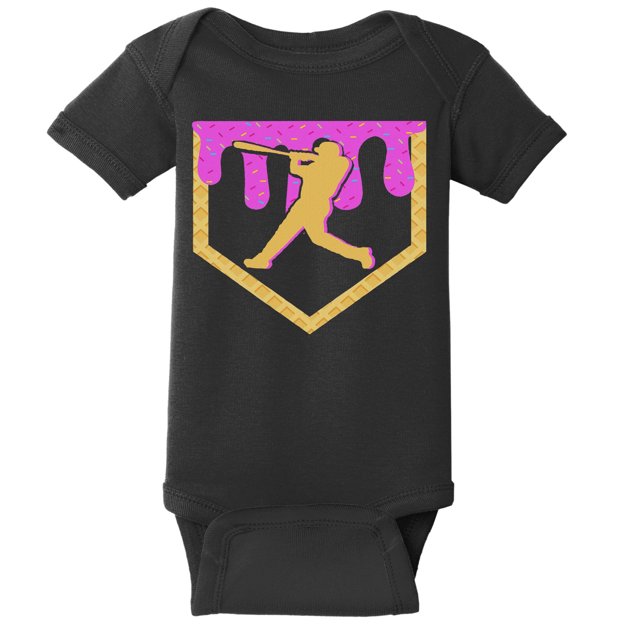 Baseball Drip Ice Cream Sprinkles Baby Bodysuit
