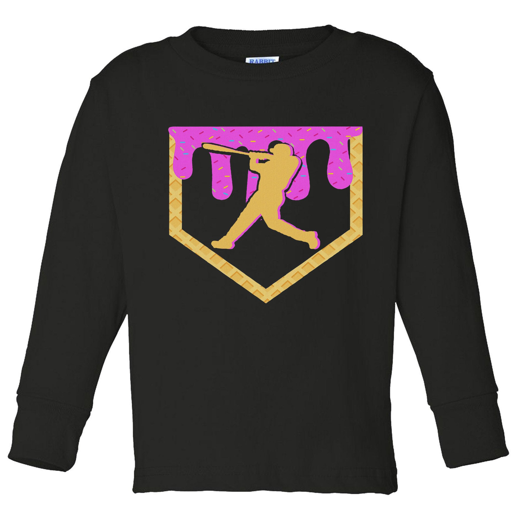 Baseball Drip Ice Cream Sprinkles Toddler Long Sleeve Shirt