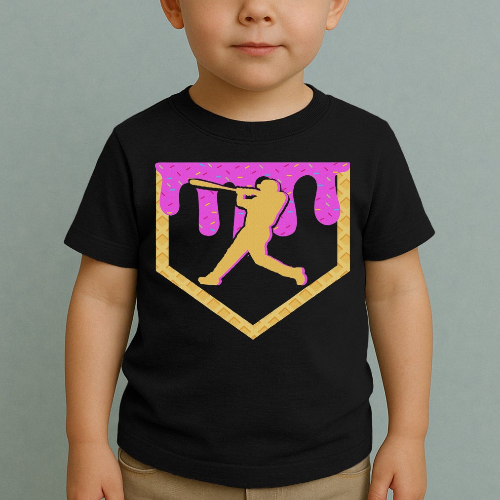 Baseball Drip Ice Cream Sprinkles Toddler T-Shirt