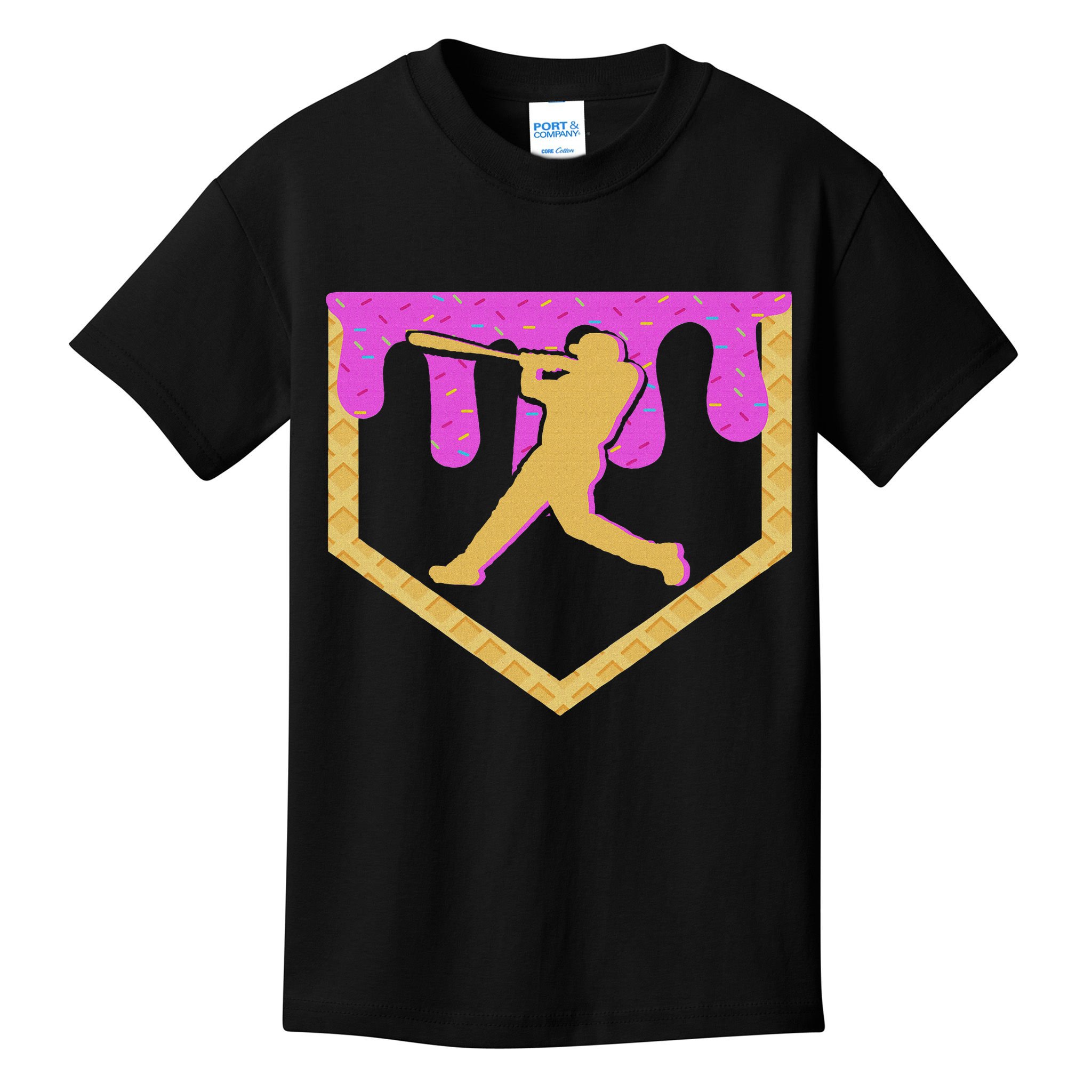 Baseball Drip Ice Cream Sprinkles Kids T-Shirt