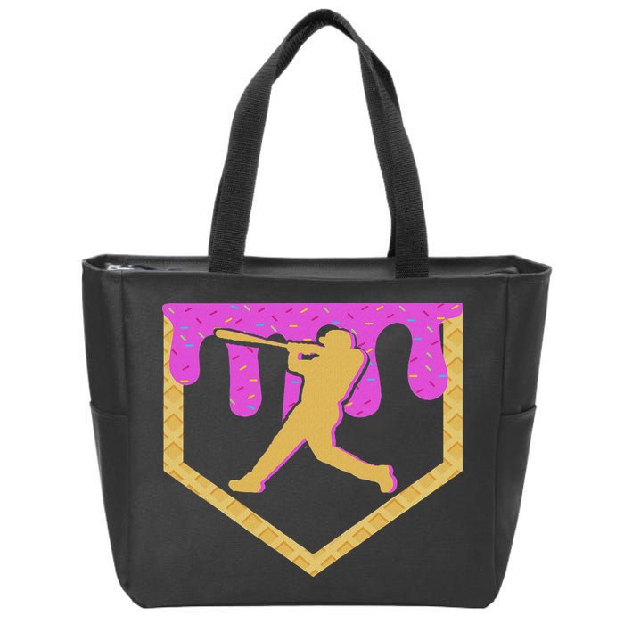 Baseball Drip Ice Cream Sprinkles Zip Tote Bag