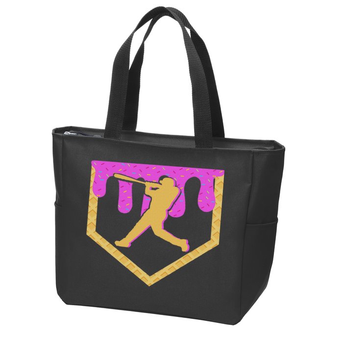 Baseball Drip Ice Cream Sprinkles Zip Tote Bag