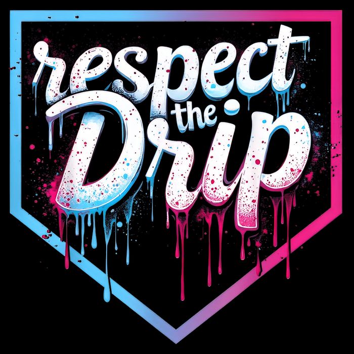 Baseball Drip Ice Cream Drip Baseball V-Neck T-Shirt