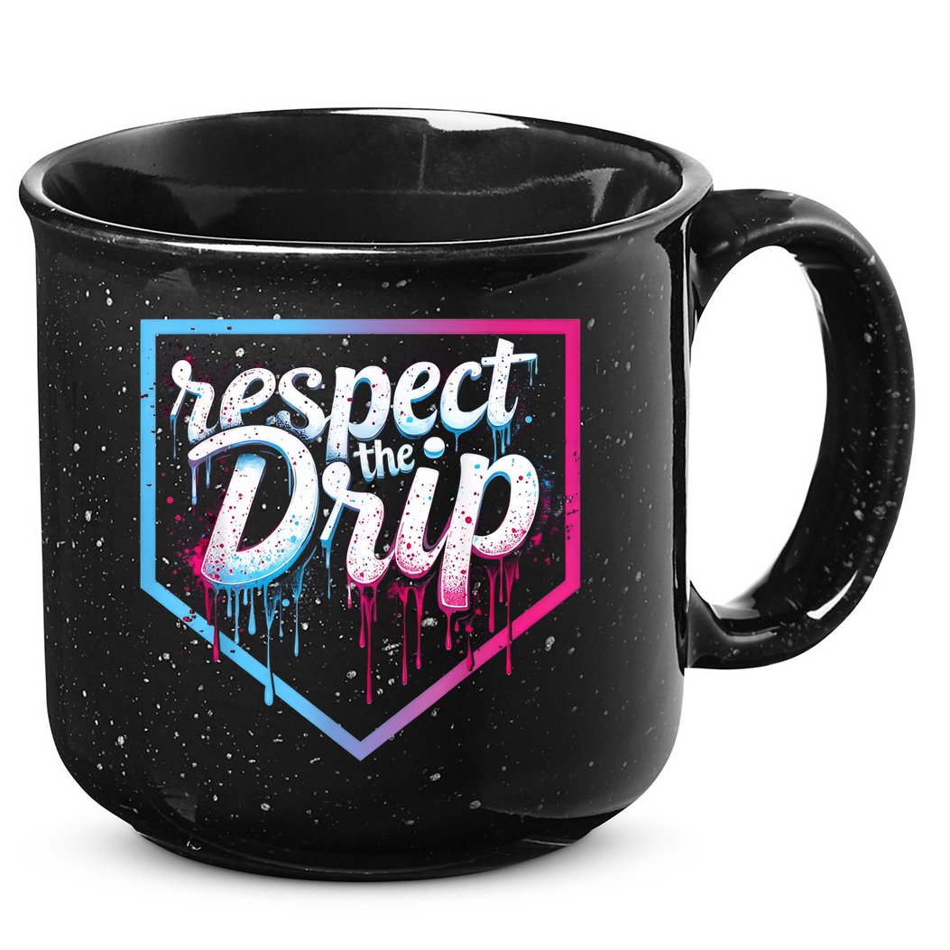 Baseball Drip Ice Cream Drip Baseball 15oz Campfire Ceramic Mug