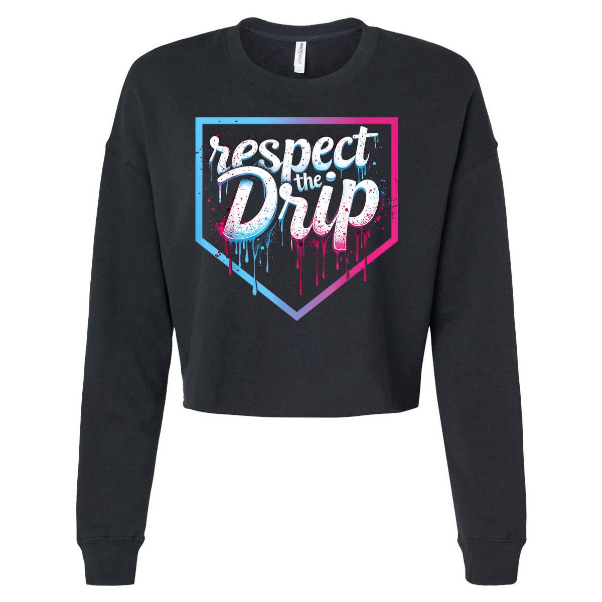 Baseball Drip Ice Cream Drip Baseball Cropped Pullover Crew