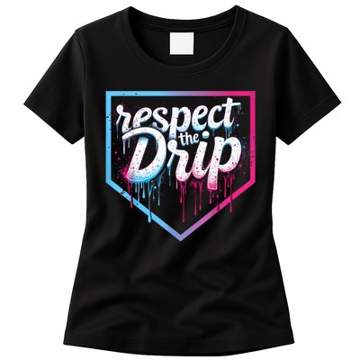 Baseball Drip Ice Cream Drip Baseball Womens T-Shirt