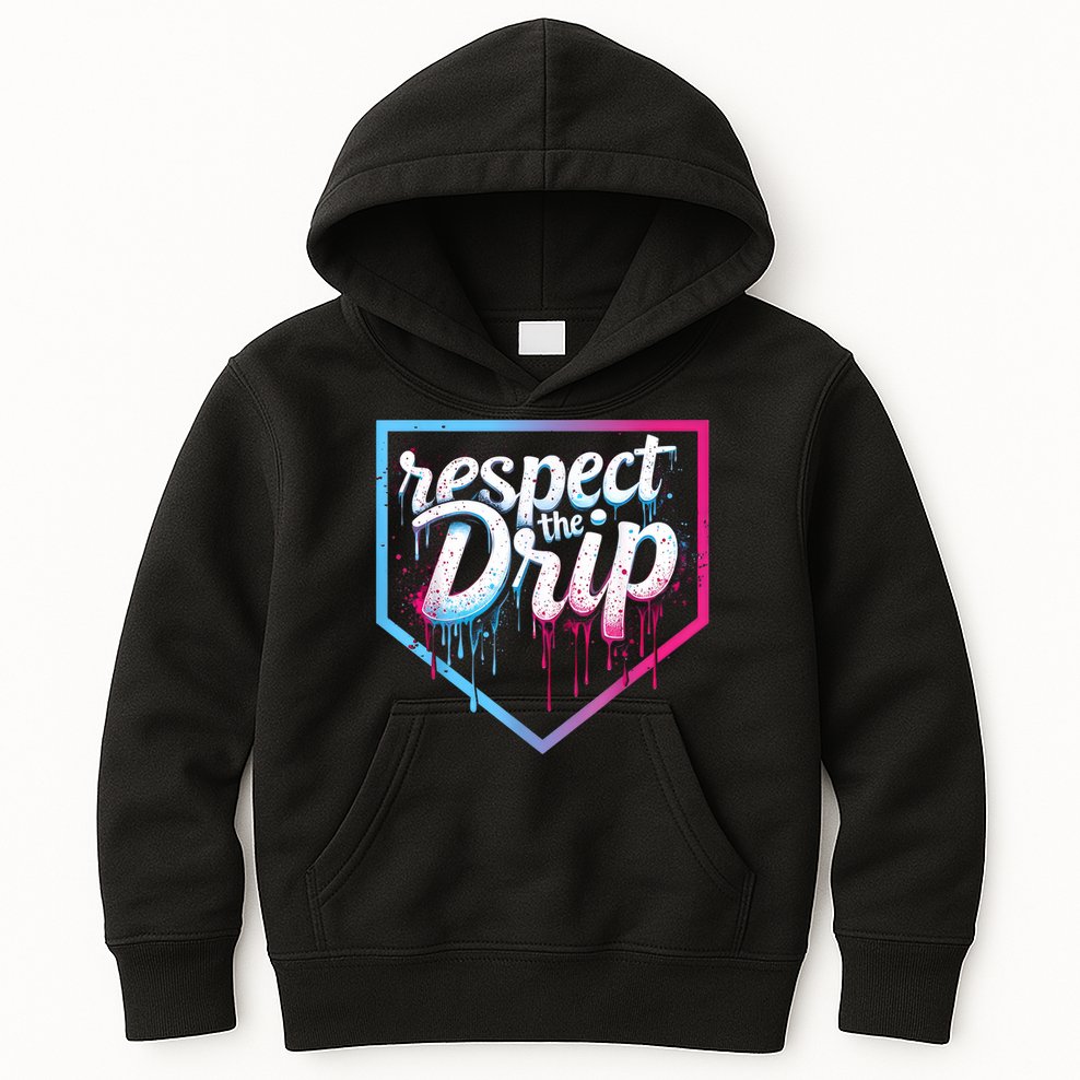 Baseball Drip Ice Cream Drip Baseball Kids Hoodie