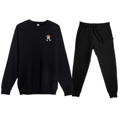 Beagle Dog In The Pocket Cute Pocket Beagle Premium Crewneck Sweatsuit Set