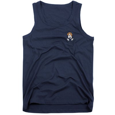 Beagle Dog In The Pocket Cute Pocket Beagle Tank Top