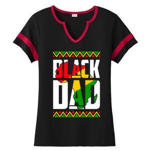 Black Dad Juneteenth King Father Black History Month Melanin Gift Ladies Halftime Notch Neck Tee