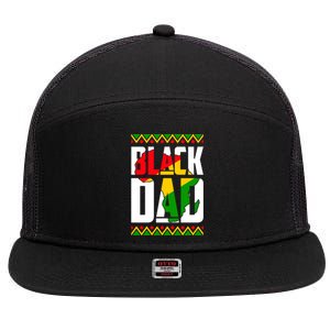 Black Dad Juneteenth King Father Black History Month Melanin Gift 7 Panel Mesh Trucker Snapback Hat