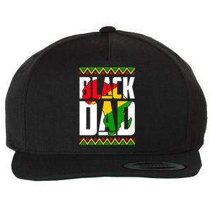 Black Dad Juneteenth King Father Black History Month Melanin Gift Wool Snapback Cap