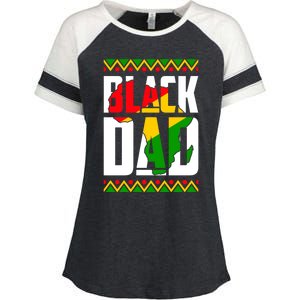 Black Dad Juneteenth King Father Black History Month Melanin Gift Enza Ladies Jersey Colorblock Tee