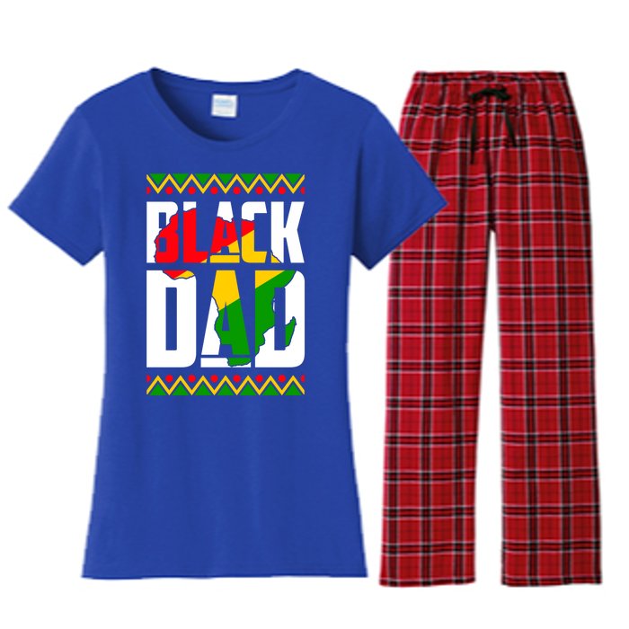 Black Dad Juneteenth King Father Black History Month Melanin Gift Women's Flannel Pajama Set