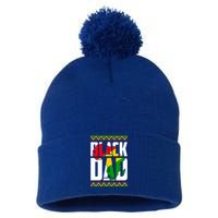 Black Dad Juneteenth King Father Black History Month Melanin Gift Pom Pom 12in Knit Beanie