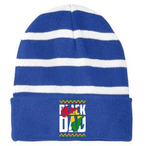 Black Dad Juneteenth King Father Black History Month Melanin Gift Striped Beanie with Solid Band