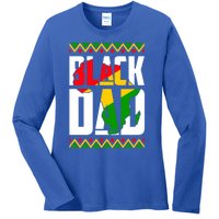 Black Dad Juneteenth King Father Black History Month Melanin Gift Ladies Long Sleeve Shirt