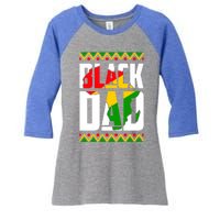 Black Dad Juneteenth King Father Black History Month Melanin Gift Women's Tri-Blend 3/4-Sleeve Raglan Shirt