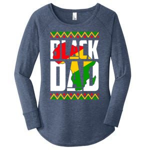 Black Dad Juneteenth King Father Black History Month Melanin Gift Women's Perfect Tri Tunic Long Sleeve Shirt